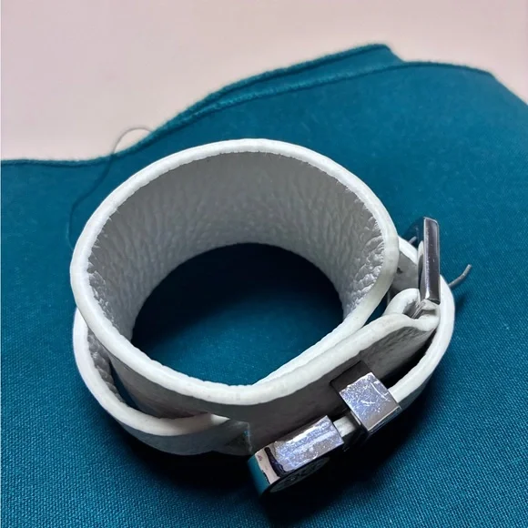 Rustic Cuff White and Silver Bracelet - Picture 8 of 13